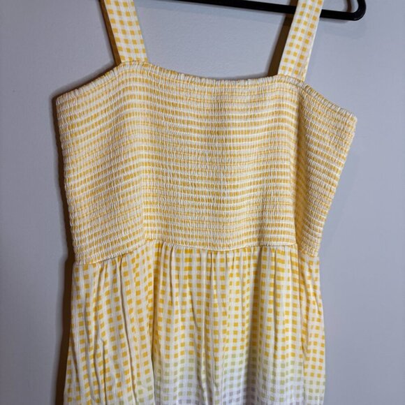 Lauren Conrad Womens Sun Dress Multicolor Ombre Check Smocked - Picture 3 of 6